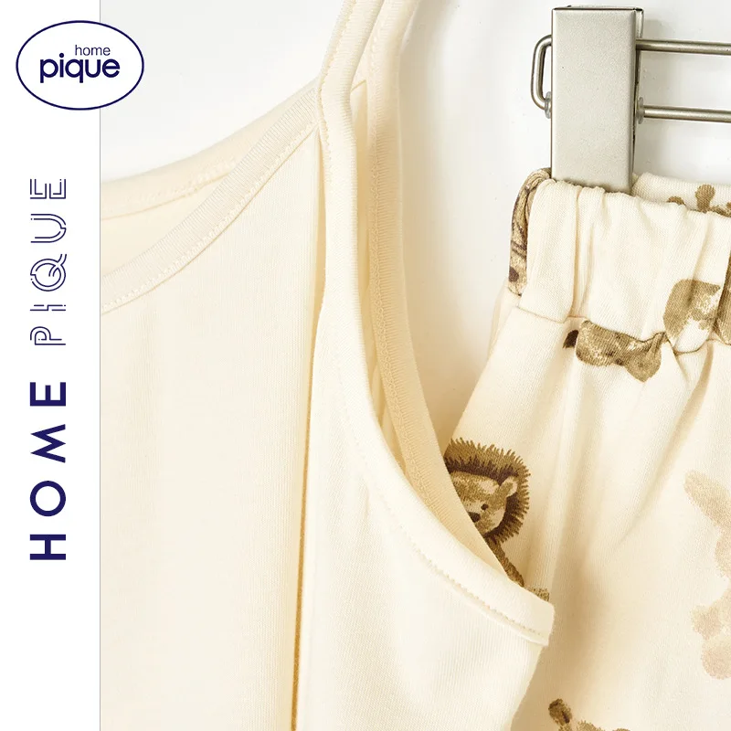 

Pajamas Women'S Summer Day Of Cute Animal Printed Modal Homewear Set Sexy Camisole