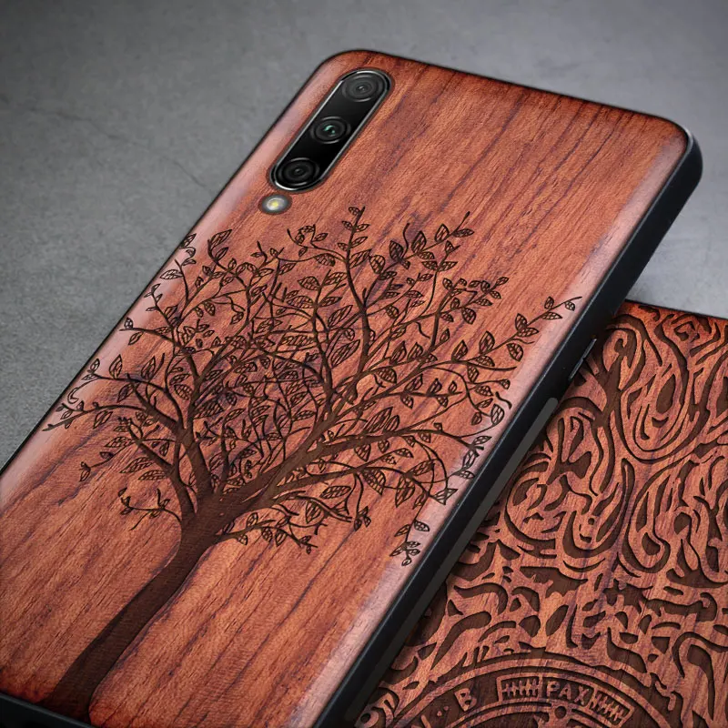 Глобальная версия чехла для Xiaomi Mi 9 lite бугический Оригинальный Деревянный чехол