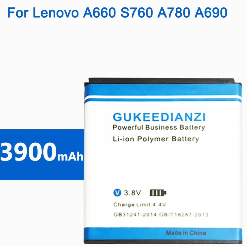 Аккумулятор для телефона GUKEEDIANZI Lenovo A660 S760 A780 A690 K2 A790e A520 A560E A698T A710E S686 A228T 3900mAh