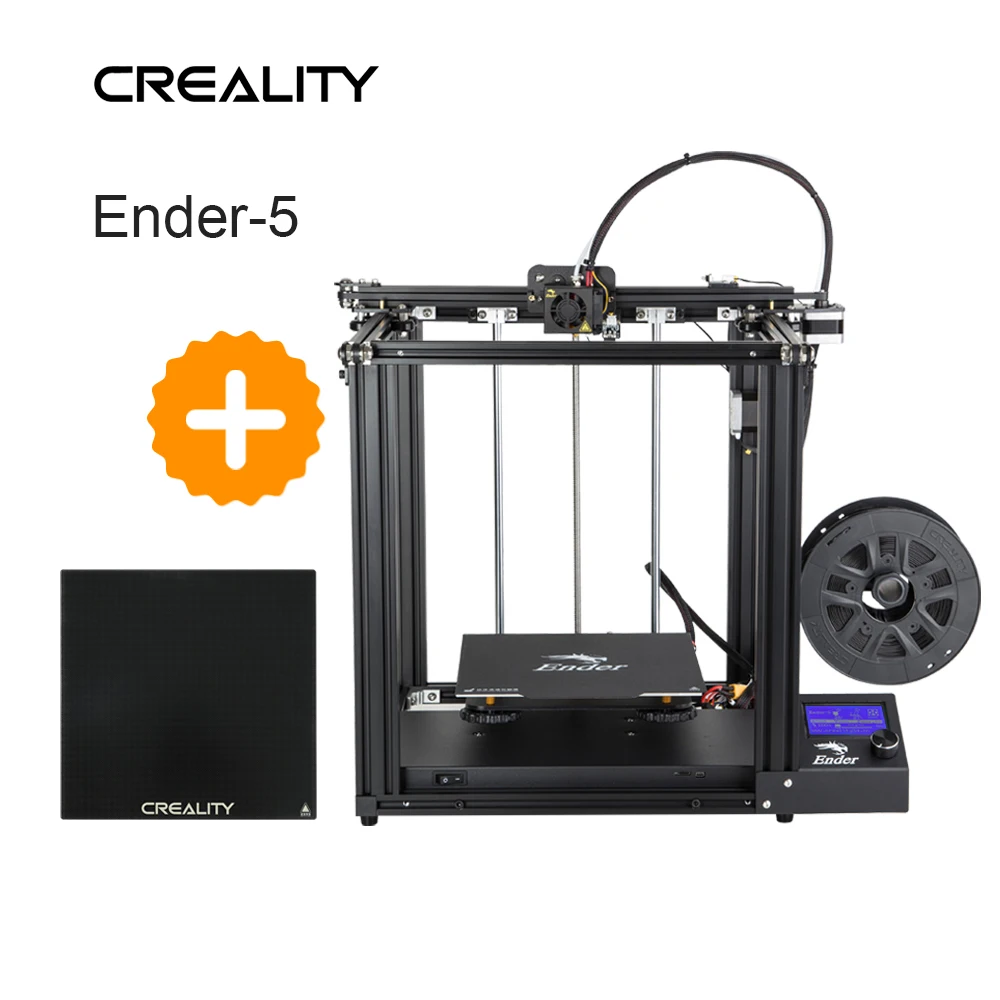 CREALITY Core-XY 3d принтер Ender-5 V1.1.4 материнская плата полностью металлическая рамка Ender-5 3D-принтер DIY с отключением питания печать - Цвет: ADD Glass Plate