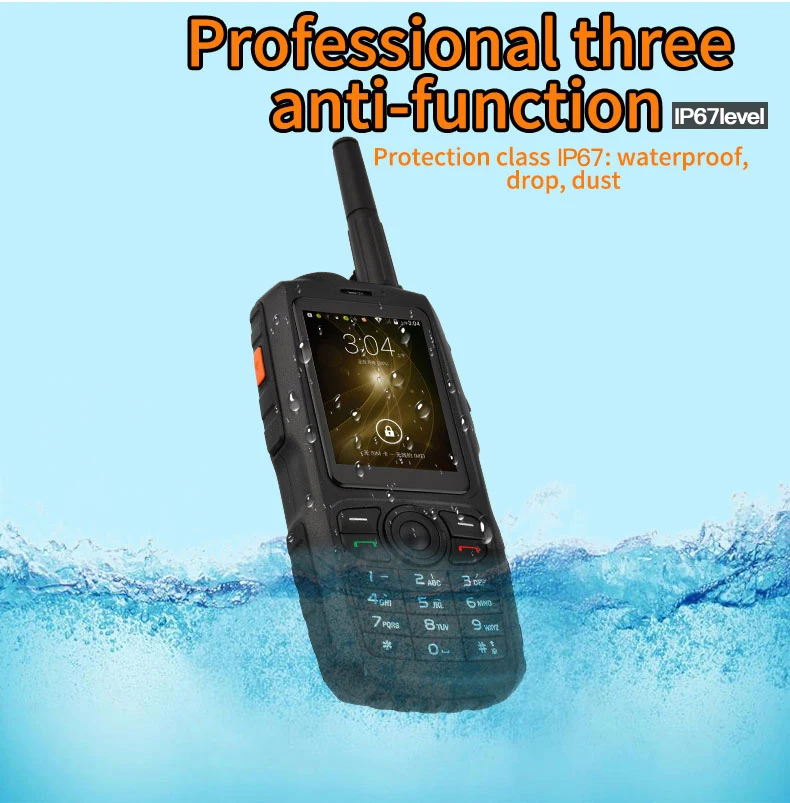 3g Wcdma Защищенный телефон Android с UHF 2W домофон PTT