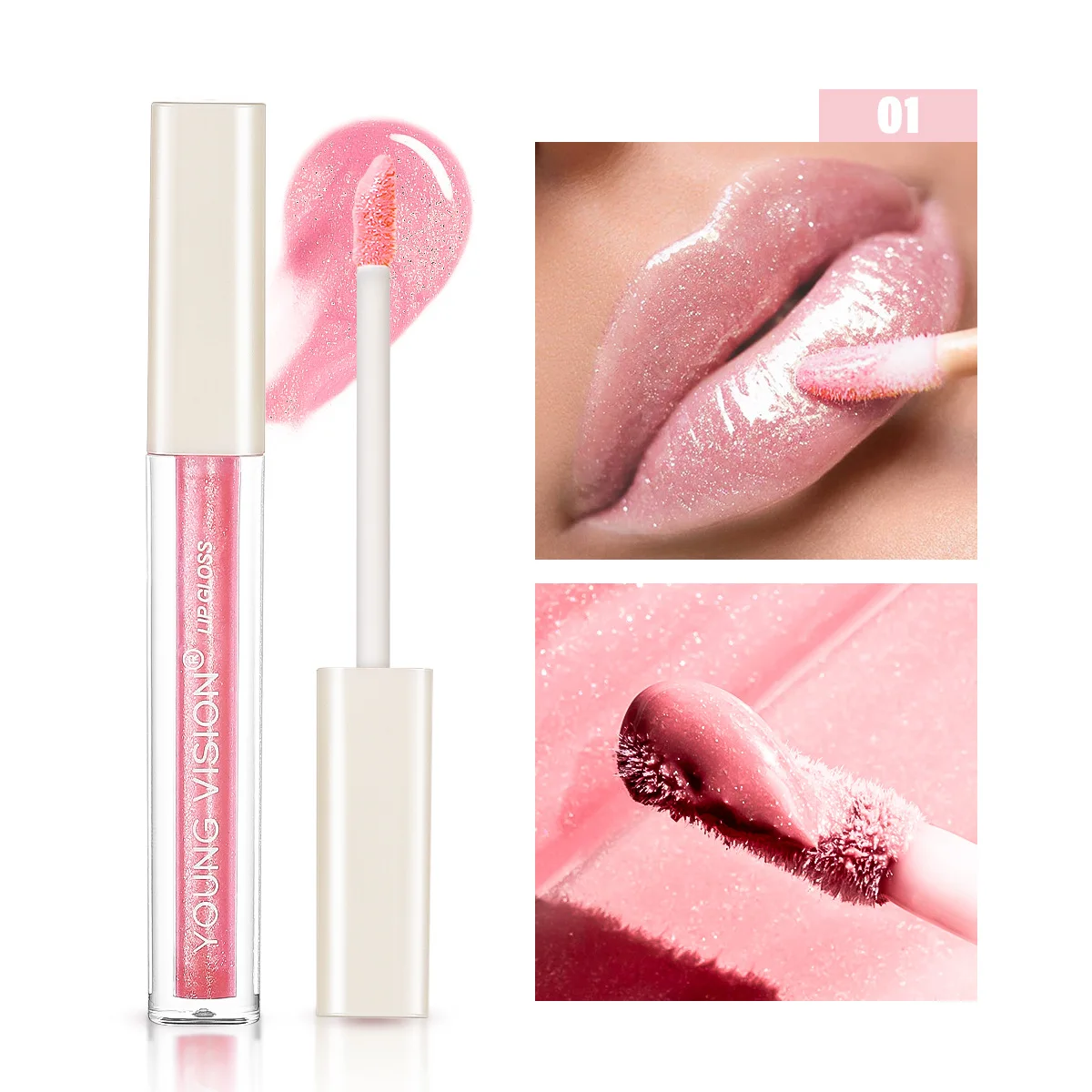 

Pink Glossy Lip Gloss Plumping Lips Makeup Waterproof Matte Lip Tint Long Lasting Tattoo Pigment Moisturizing Liquid Lipstick