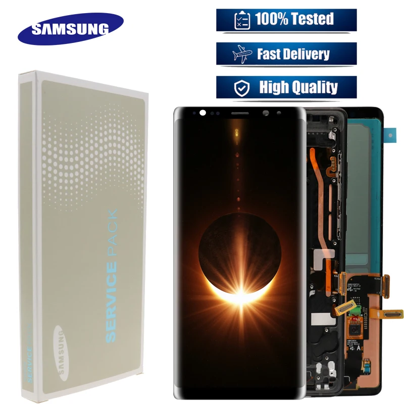 6," супер AMOLED ЖК-монитор для samsung Galaxy NOTE8 lcd N9500 N9500F сменный сенсорный ЖК-экран+ рамка