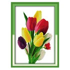 Набор для вышивки крестом тюльпан, 14 карат