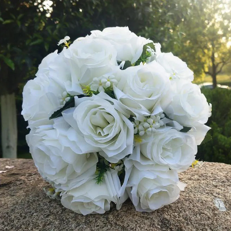 Свадебные цветы SexeMara букеты для невесты ширина белой розы Бесплатная Доставка