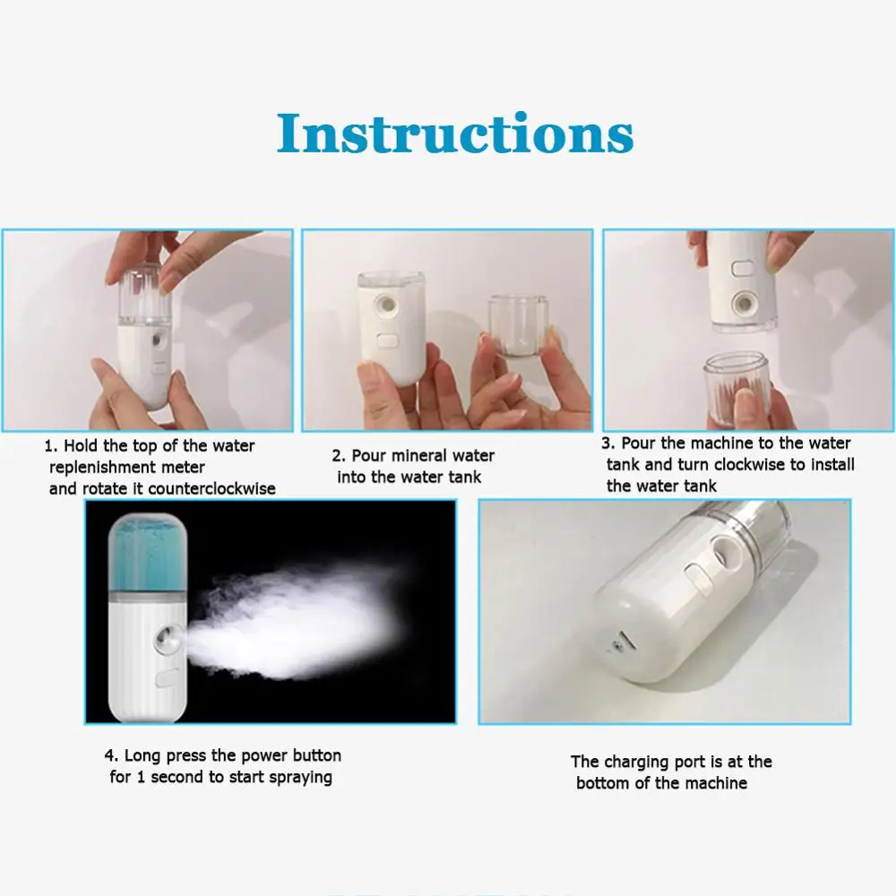 USB Nano Steamer Hydrating Face Mist Spray Mister Facial Moisturizing Humidifier for Household Healthy Care Supplies |
