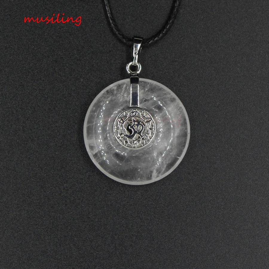 Колье с круглым аметистом и кристаллом кварца номер 3 D подвеска Маятник из