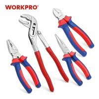 workpro 4pc home tool set plier set joint pliers diagnoal pliers water pump plier adjustable wrench