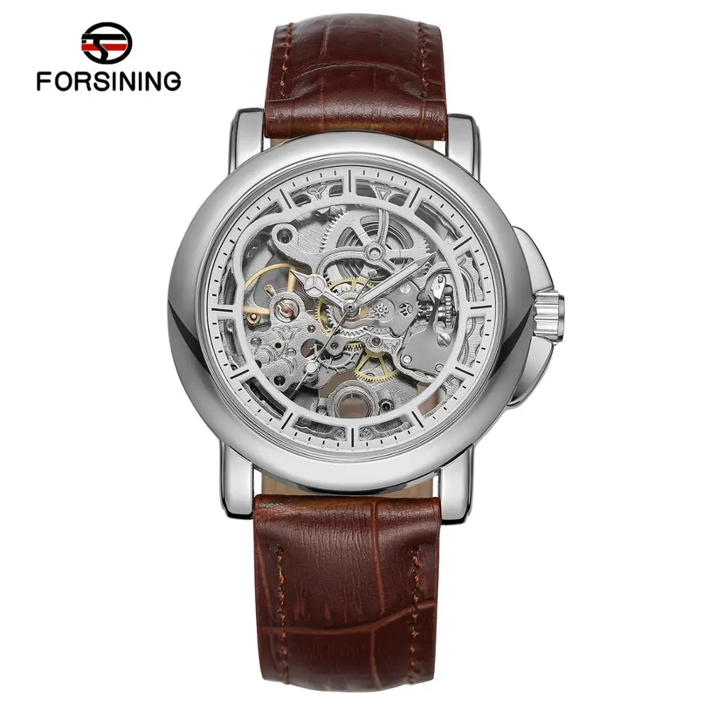 Топ люксовый бренд FORSINING мужские модные механические часы со скелетом