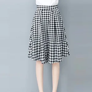 Модные Женские клетчатые повседневные Шорты с высокой талией, Женские свободные брюки до колена с широкими штанинами, свободные летние свободные Шорты для отдыха # GH