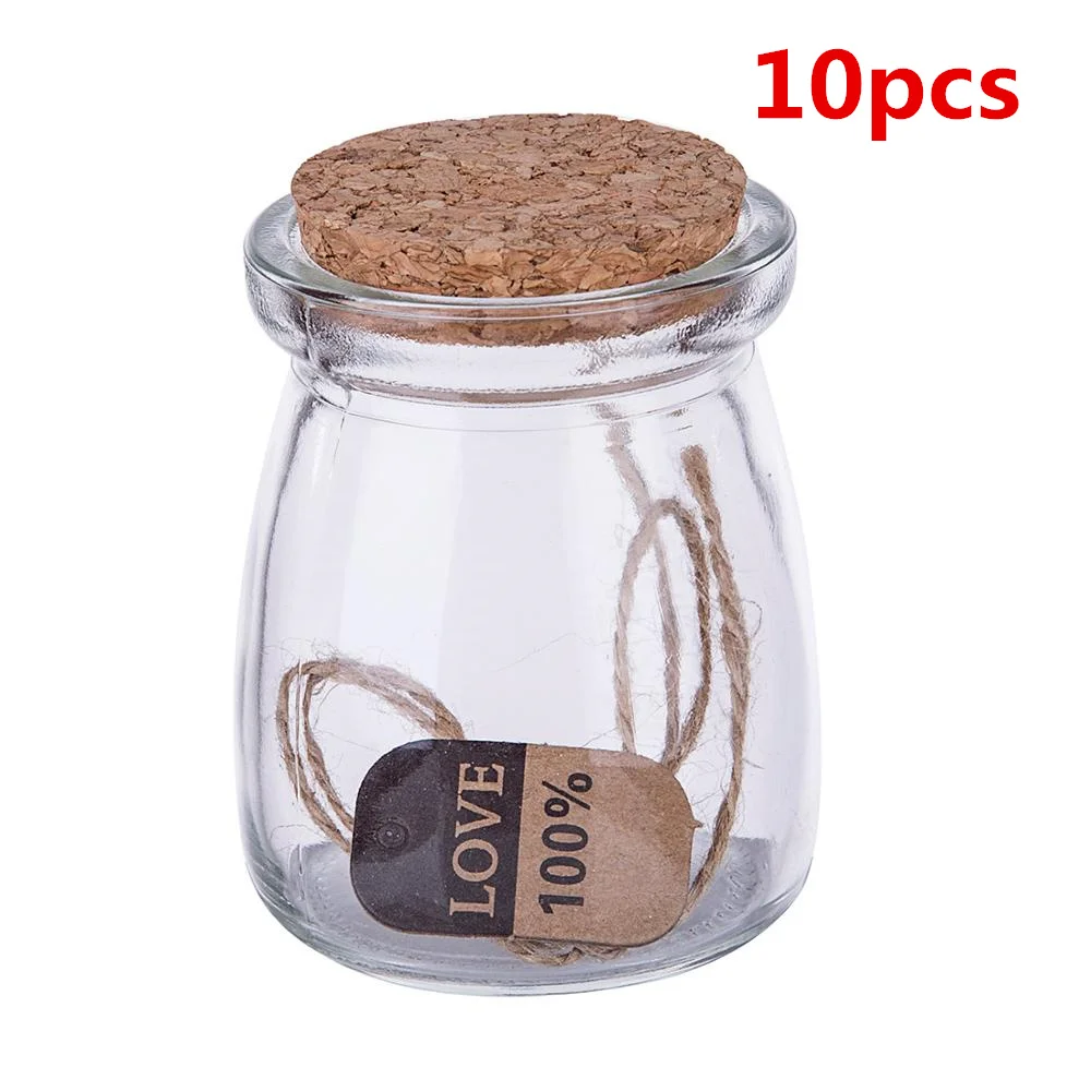 Прозрачная стеклянная бутылка 100 мл с деревянной пробкой 1/5/10 шт. |