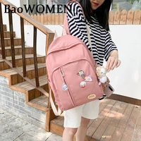 baowomen fashion women nylon waterproof backpack school bags for teenage girs ladies travel shoulder bag multi pocket bagpacks