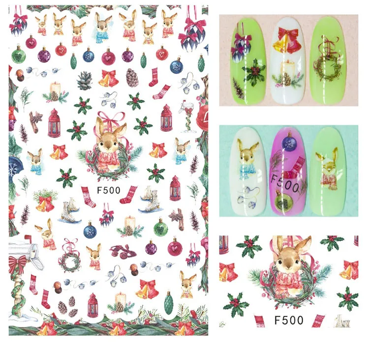 

3D Nail Sticker Decals Cute Rabbit Festival Design Nail Art Decorations Stickers Sliders Manicure Accessories Nails Decoraciones