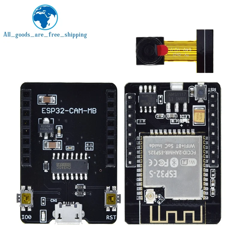 ESP32-CAM-MB WIFI ESP32 CAM Bluetooth макетная плата с камерой OV2640 MICRO USB для последовательного порта CH340G 4,75 V-5,25 V Nodemcu