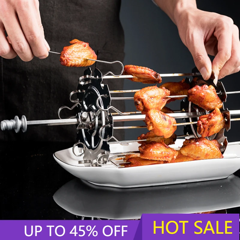 

Stainless Steel 304 Rotating Skewers Cage Oven Accessories Air Fryer Air Oven Accessories Barbecue Skewers Barbecue Utensils