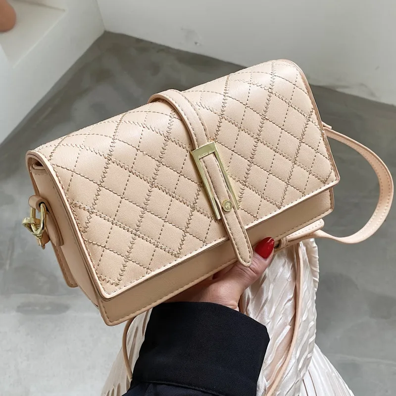 

Rhombus Lattice Women's Crossbody Bag Luxury Pu Leather Shoulder Bag Lozenge Handbags Summer Female Plaid Quilted Messenger Bags