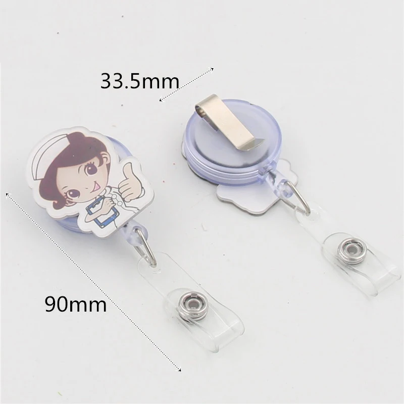 

Doctor Nurse Retractable Badge Reel Cartoon Badge Clips Students Exhibition Pull Name Cards Badge Holder School Supply ID Tags