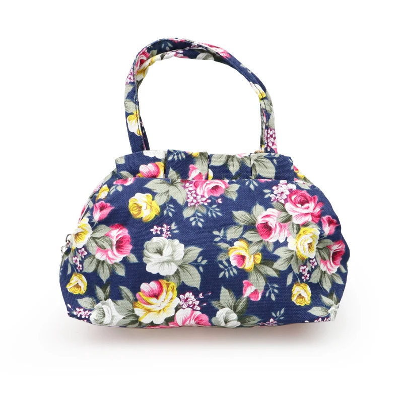 Холщовая Сумка для женщин Повседневная маленькая сумочка с цветами удобная