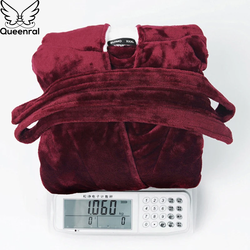 Халат Queenral мужской/женский ночная рубашка зимняя одежда для сна плотная теплая