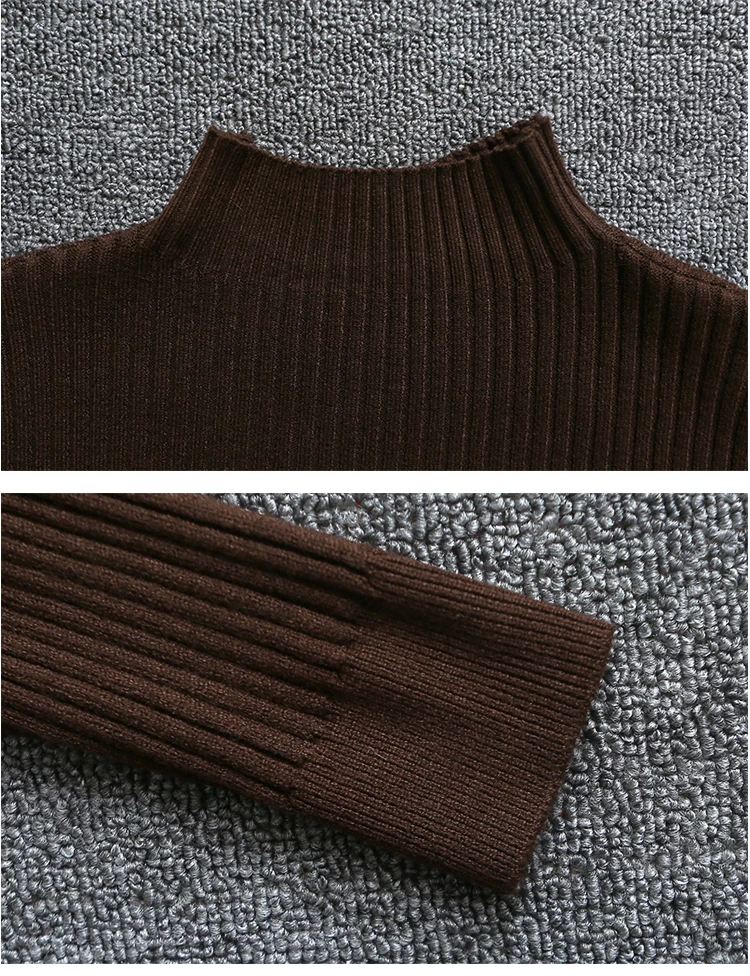 

Women's Solid Color Knitted Dress Winter Korean Version Slim Vestidos Section Spring Autumn Sweater Ladies Bottoming Dress L17