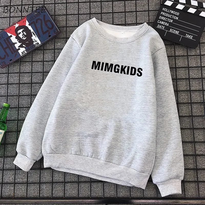 

Hoodies Large Size Thicken Elegant Letter Printed Plus Velvet O-neck Womens Sweatshirts Long Sleeve Korean Style Ladies Pullover