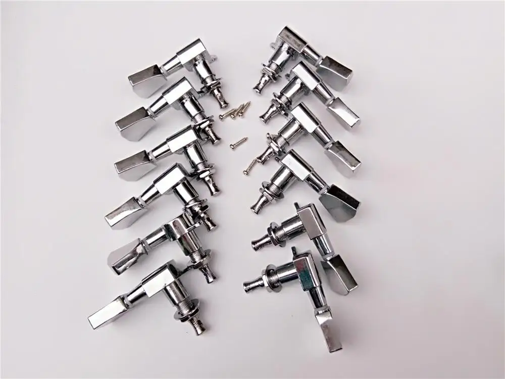 Новинка хромированные тюнеры для электрогитары с квадратной ручкой 12 струн 6 л + р