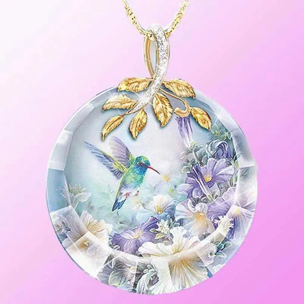 

Fashion New Jewelry Creative Flower Bird Diamond Two-tone Ladies 2021 Necklace Crystal A3H6