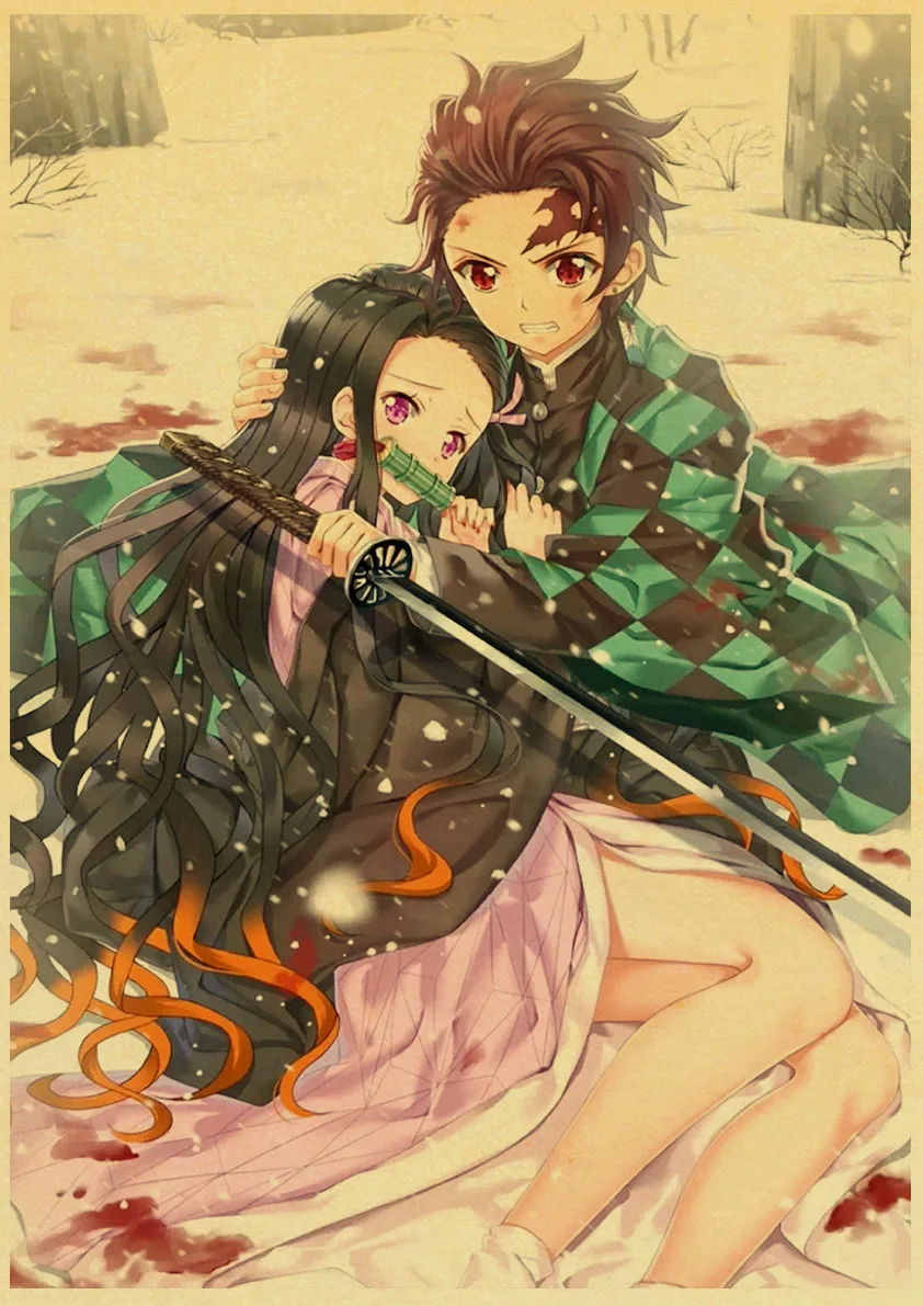 E169 Винтажные постеры демон убийца Kimetsu no Yaiba аниме плакат настенный Арт Ретро плакат живопись украшение для гостиной домашний декор - Цвет: E169