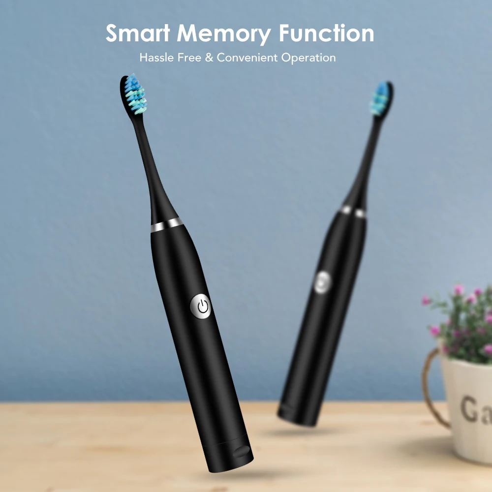 

Electric Toothbrush Sonic Vibration Toothbrush Oral Care Family Dental Care IPX7 Waterproof Replaceable AA Battery Version