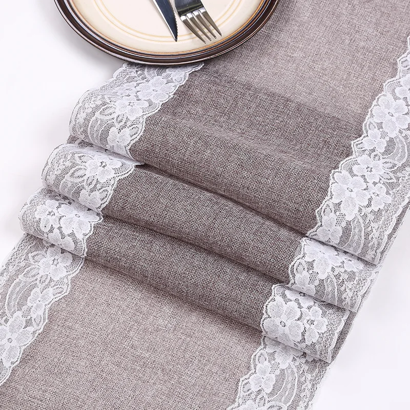 Brown Linen White Openwork Lace Table Flag Hand Fashion DIY Rectangular Cloth Diffuse Living Room Tablecloth Decorations ML308B | Дом и сад
