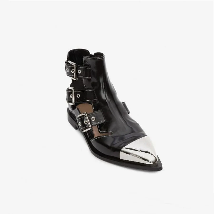 Prova Perfetto подиумный стиль заклепки гвоздики металлический острый носок новинка