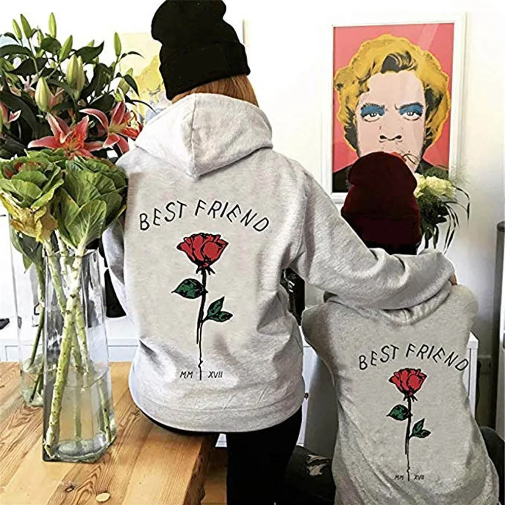 2020 Парные толстовки с принтом розы женская и мужская Толстовка для влюбленных