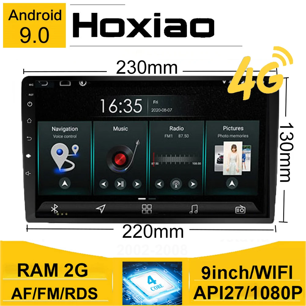 Автомобильный радиоплеер 2 Din 9 ''Android 4GSIM RDS для Toyota Honda Lada BMW AM GPS навигация HD