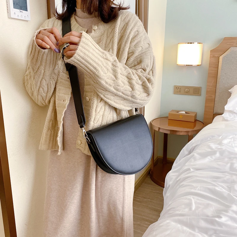 Женская полукруглая Сумка Кроссбоди из искусственной кожи в стиле ретро женская