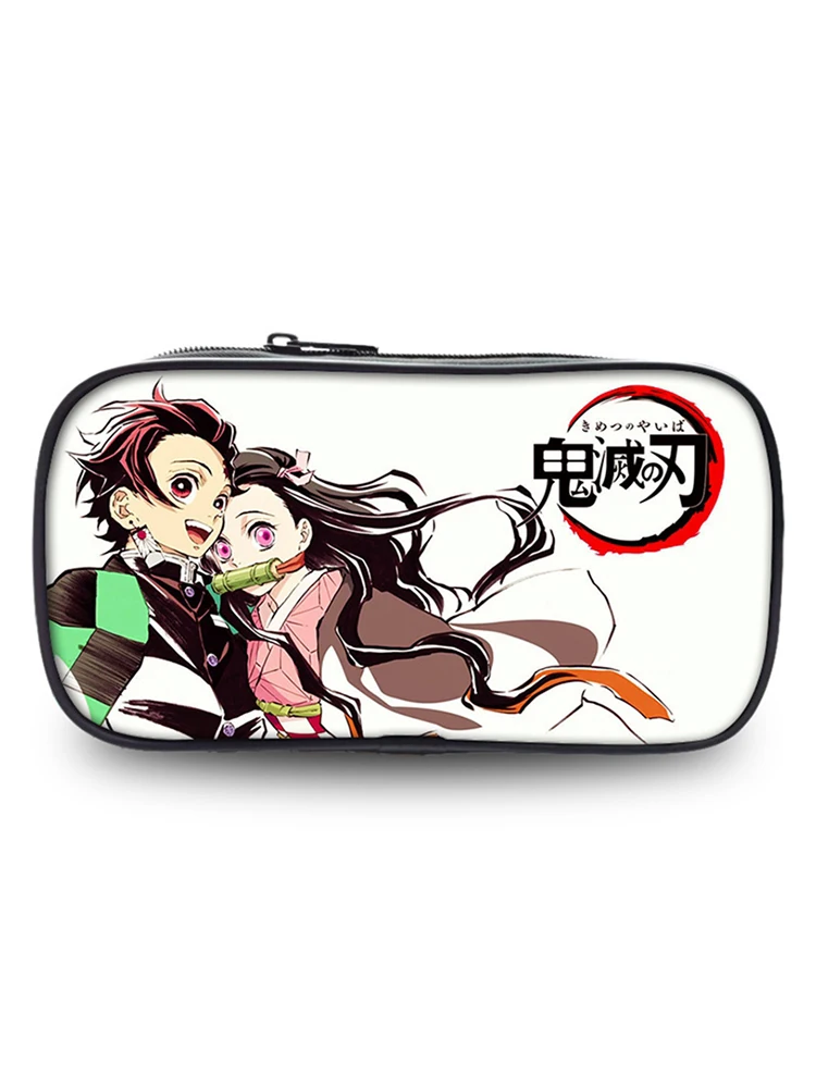 

Anime Demon Slayer Kimetsu No Yaiba Big Capacity Zipper Student Pencil Stationery Pencilcase Pen Marker Bag Storage Pouch