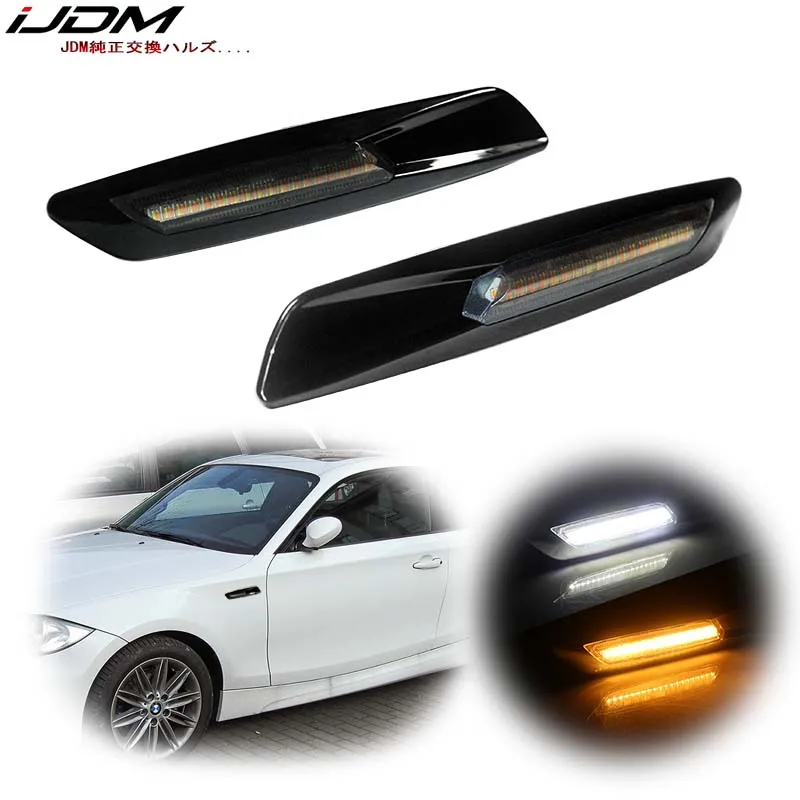 IJDM Янтарный/Белый светодиодный переключатель боковой габаритный фонарь для BMW 1 3