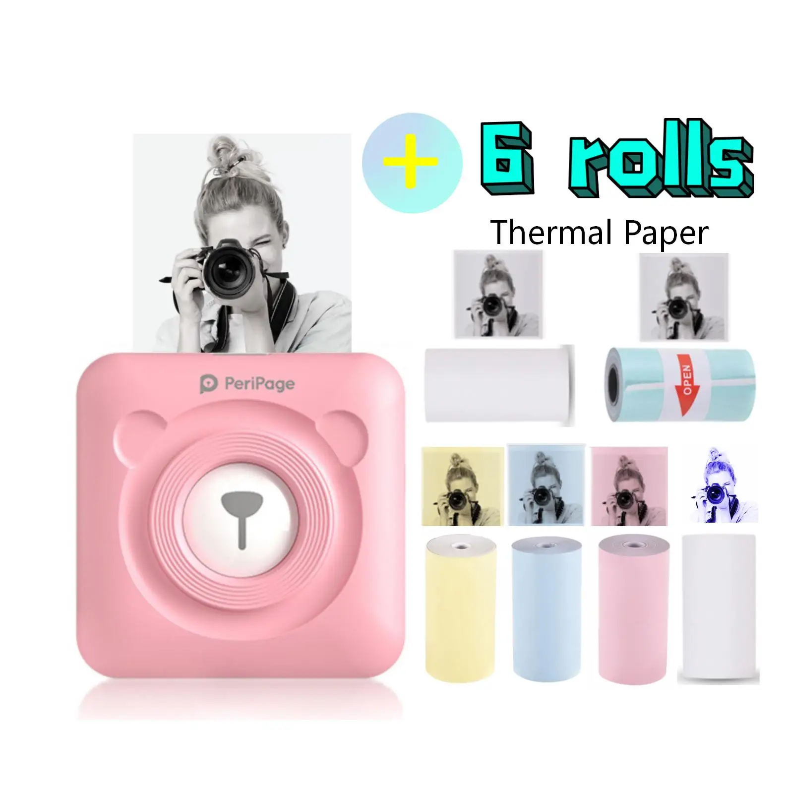 

PeriPage A6 беспроводной мини портативный бумажный фотопринтер Карманный термопринтер Bluetooth для печати этикеток Android IOS