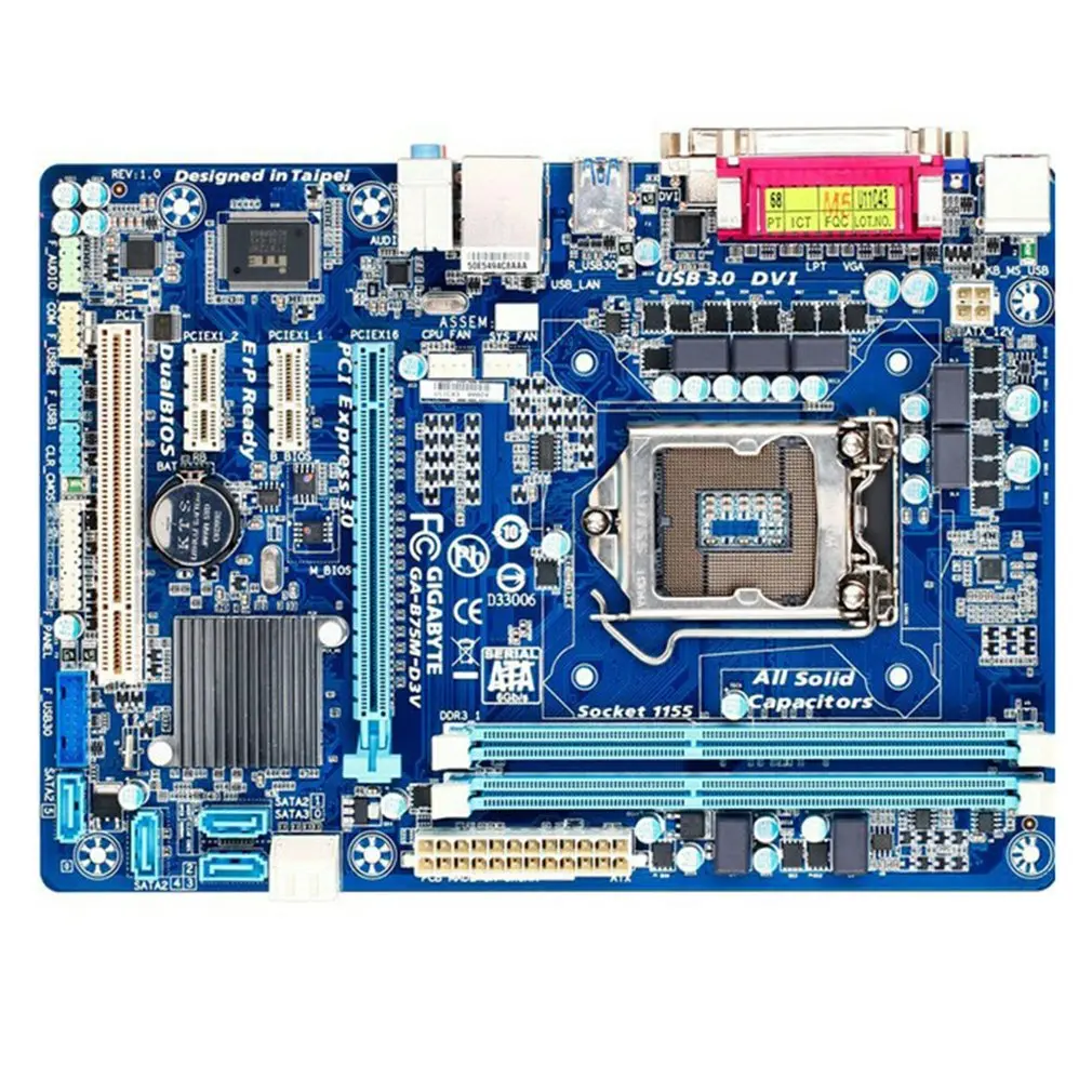 

B75M-D3V компьютер USB SATAIII материнская плата LGA 1150 DDR3 B75 B75M десктопная материнская плата Б/у материнская плата для Gigabyte