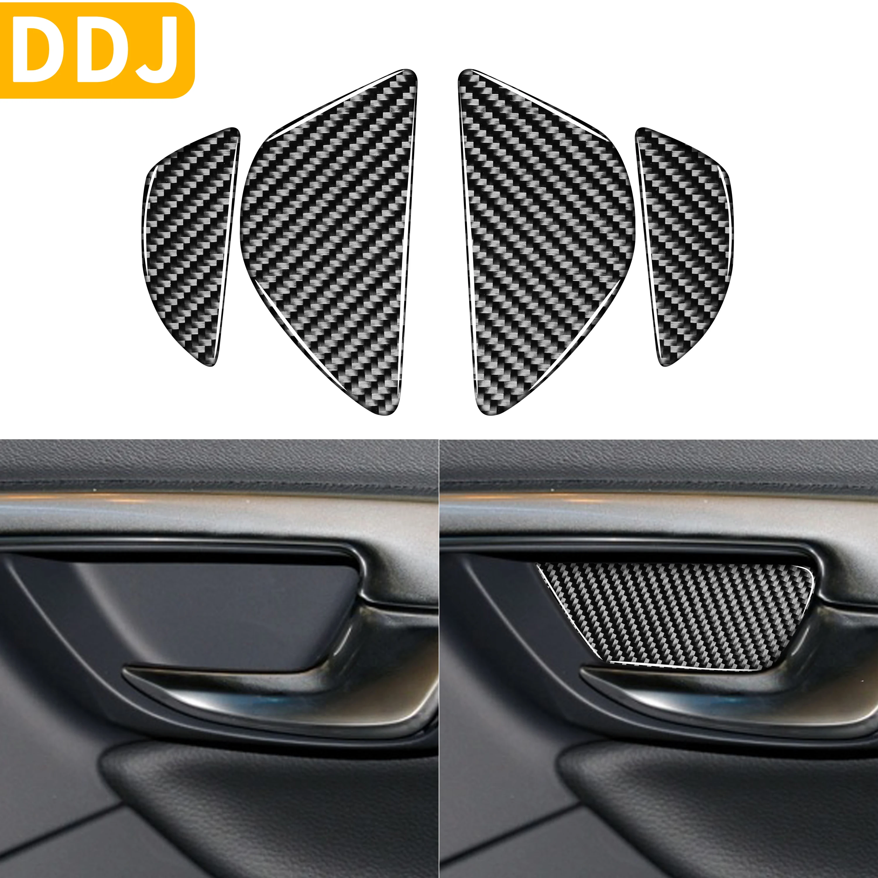 For Volvo S60 V60 XC60 2010-2018 Interior Door Bowl Panel Trim Cover Door Handle Accessories Carbon Fiber Sticker Car Styling