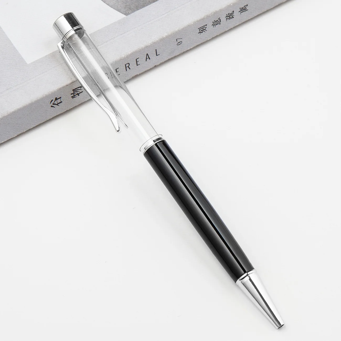 

Empty Tube Metal Hollow Bar Ballpoint Pens Can Be Filled quicksand Gold Foil Custom Logo Empty Rod Ballpoint Pen