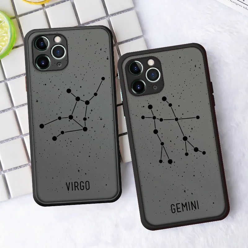 Twelve constellations Phone Cases For iPhone 11 12 13 Pro Max Mini Case For iPhone 8 7 Plus SE 2 X XR XS Max Hard PC Back Cover