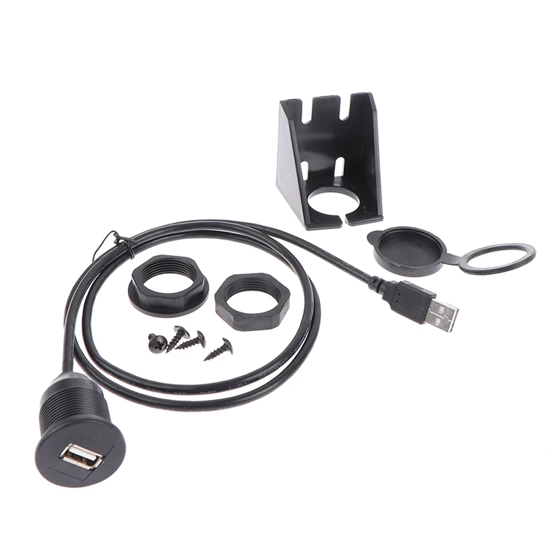 

1M USB 2.0 Male to Female Extension Cable Set Dashboard Panel Audio Line