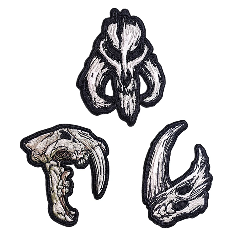 Beast Skull Mandalore Logo Velcro Embroidery Patches Tactical Outdoor Personality Badge DIY Armband For Clothes Backpack Decor | Дом и сад