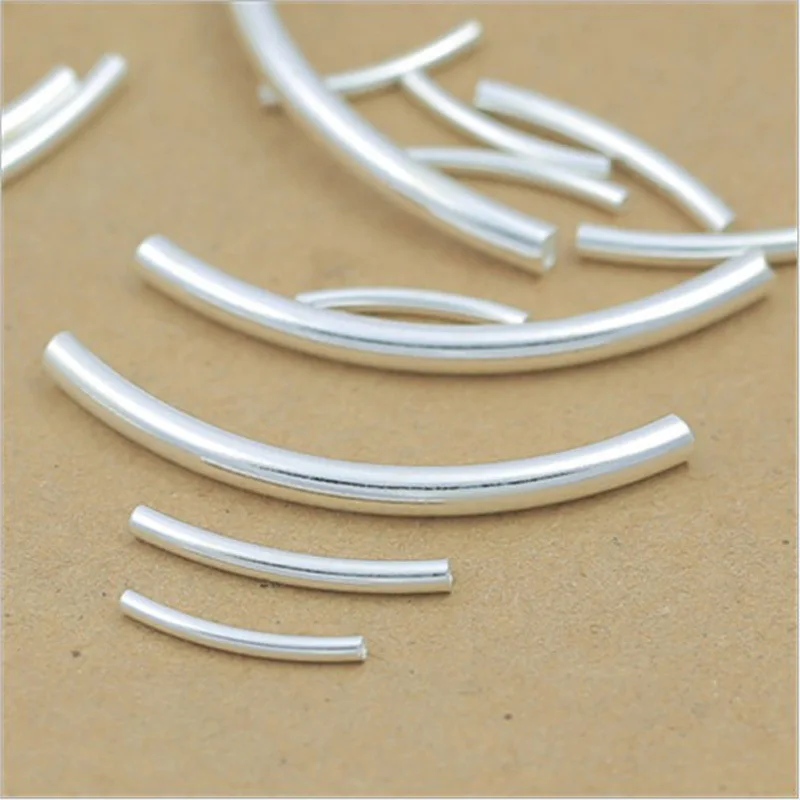

925 Sterling silver curved tube 6mm X 50mm