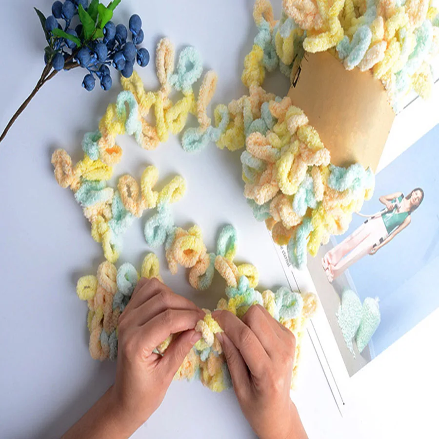 Полиэстеровая теплая хлопковая плетеная нить для вязания крючком 100 г/клубок |