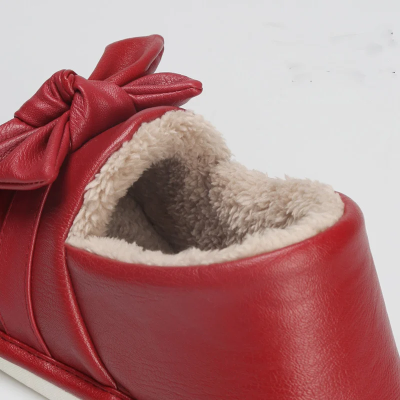 Winter PU Leather Cotton Slippers Mens Waterproof Outdoor Indoor House Slipper Antiskid Warm Room Floor Slides Man Shoes | Обувь