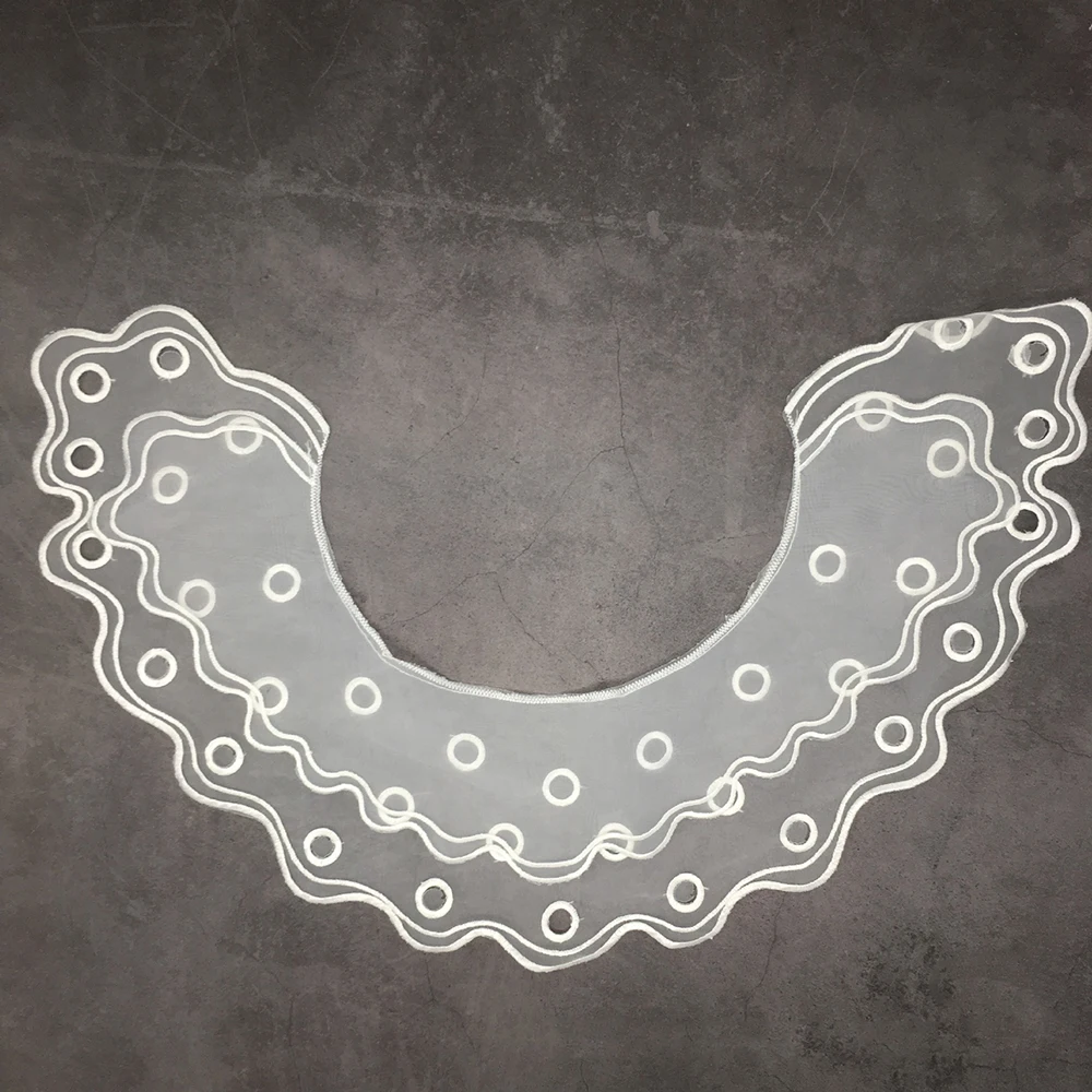 Сделай Сам H кружевной воротник Водорастворимая молочная шелковая вышивка