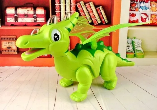 Cartoon Electric Wings Dragon Light Voice Shook His Head Toy Dinosaur Children's Educational Toys Model Unisex Electronic 2021