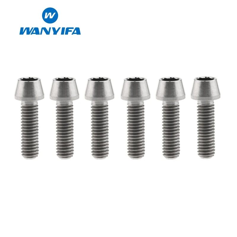 M5X16 titanium Wanyifa M5x15 16 18 20 мм Титан/Ti болты для выноса руля для конической головки MTB велосипедные винты фиксированные болты велосипедные части - Цвет: M5X16 titanium