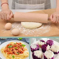 wooden rolling pin pastry dough flour roller non stick wooden handle kitchen baking cooking tools christmas rolling pin